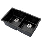 Cefito Stone Kitchen Sink 790X460MM Granite Under/Topmount Basin Double Bowl Black SINK-STONE-7946D