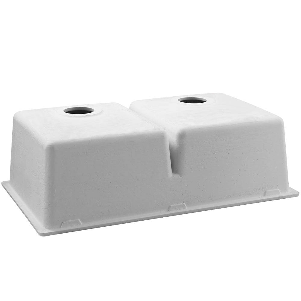 Cefito Stone Kitchen Sink 790X460MM Granite Under/Topmount Basin Double Bowl White SINK-STONE-7946D-WH