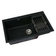 Cefito Kitchen Sink 80X48CM Granite Stone Kitchen Sinks in Black SINK-STONE-8048S