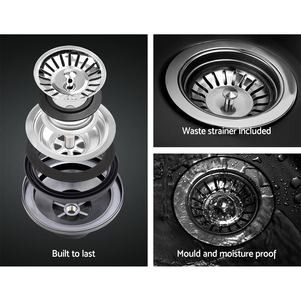 Cefito Kitchen Sink 80X48CM Granite Stone Kitchen Sinks in Black SINK-STONE-8048S