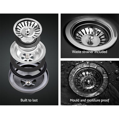 Cefito Kitchen Sink 80X48CM Granite Stone Kitchen Sinks in Black SINK-STONE-8048S