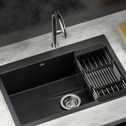 Cefito Kitchen Sink 80X48CM Granite Stone Kitchen Sinks in Black SINK-STONE-8048S