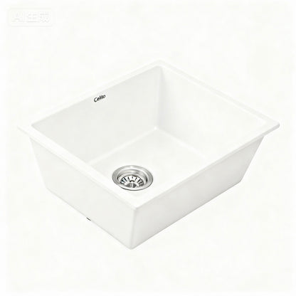 Cefito Kitchen Sink 55x45cm Granite Stone Sink Single Bowl White SINK-STONE-A-5545-WH