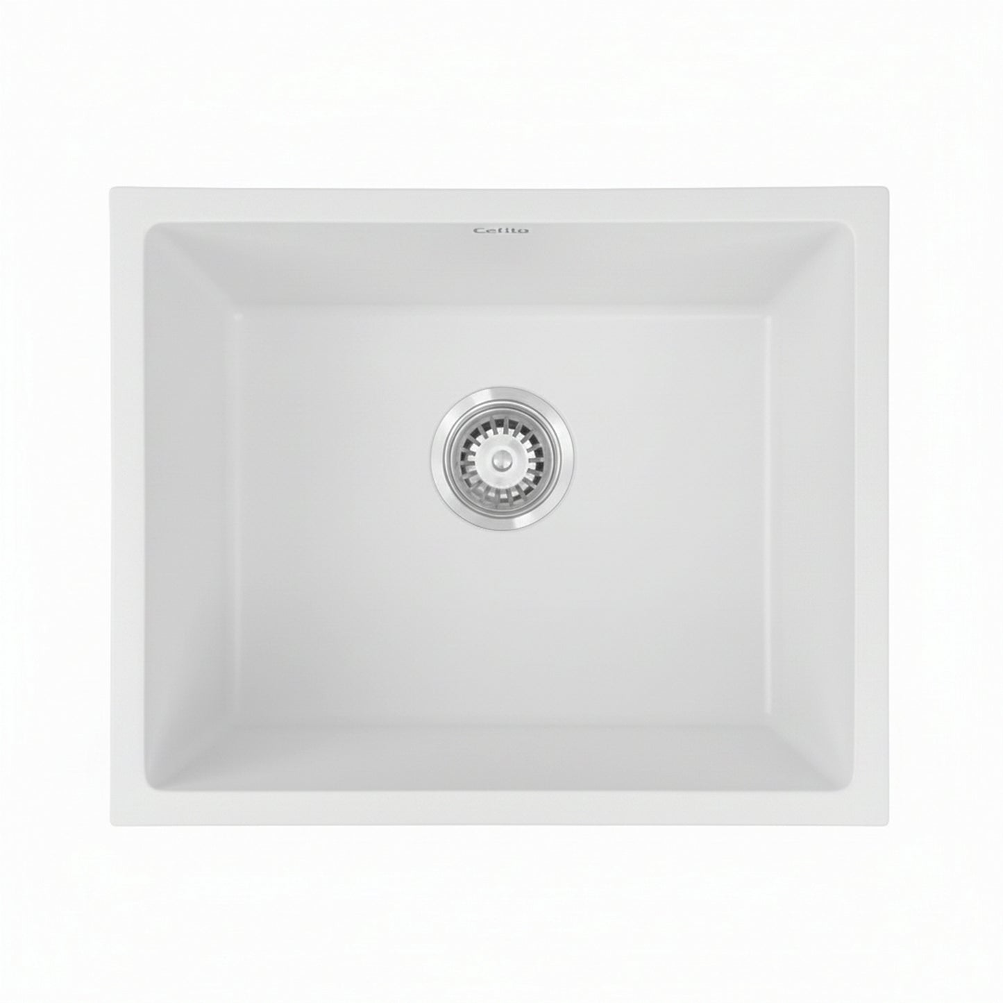 Cefito Kitchen Sink 55x45cm Granite Stone Sink Single Bowl White SINK-STONE-A-5545-WH