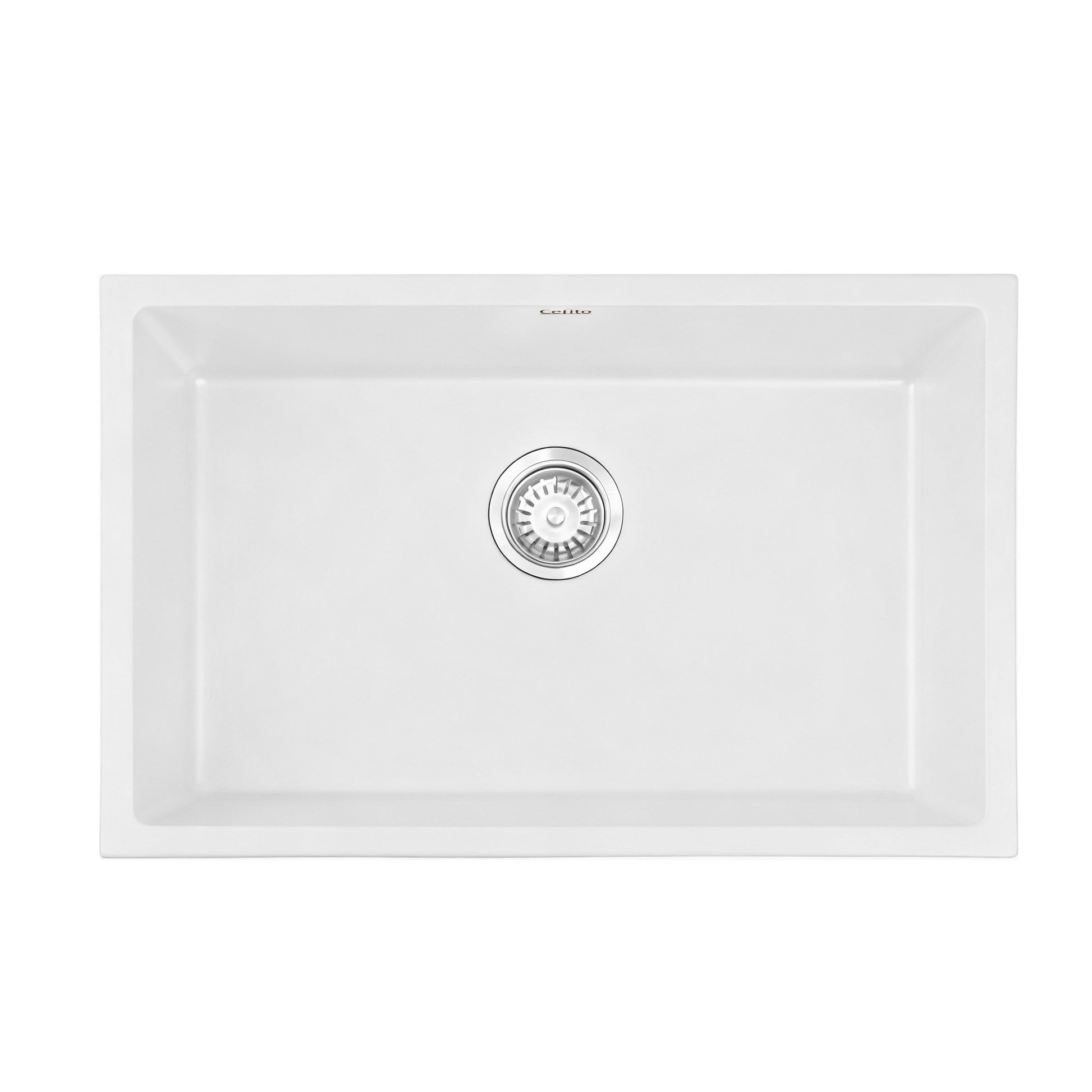 Cefito Kitchen Sink 70x45cm Granite Stone Sink Single Bowl White SINK-STONE-A-7045-WH