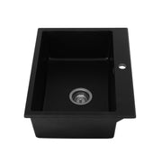 Cefito Kitchen Sink Granite Stone Sinks Basin Single Bowl Black 600mmx470mm SINK-STONE-B-6147