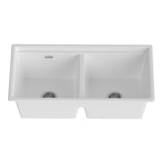 Cefito Kitchen Sink Stone Sink Granite Laundry Basin Double Bowl 79cmx46cm White SINK-STONE-B-7946D-WH