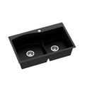 Cefito Kitchen Sink 76X47CM Granite Stone Basin Double Bowl Laundry Black SINK-STONE-B-IR-7547
