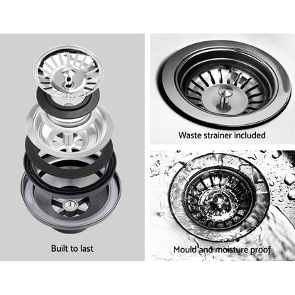 Cefito Stone Kitchen Sink Round 430MM Granite Under/Topmount Basin Bowl Laundry White SINK-STONE-ROU-4419-WH