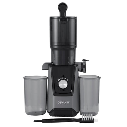 DEVANTI Slow Juicer Cold Press 200W for Fruit Vegetable Juice SJ-C-046-BK