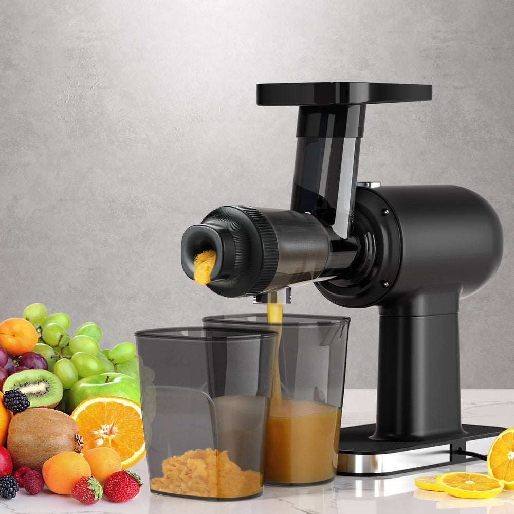 Devanti Cold Press Slow Juicer Fruit Juice Extractor 160W Black SJ-C-12-BK