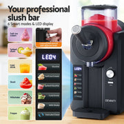 Devanti 2L Slushie Machine Ice Cream Maker Frozen Smoothies Milkshakes Black SLS-CR01-2L-BK