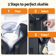 Devanti 2L Slushie Machine Ice Cream Maker Frozen Smoothies Milkshakes Black SLS-CR01-2L-BK