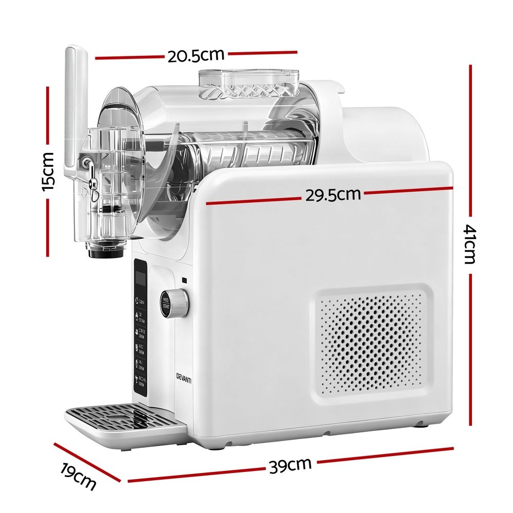 Devanti 5in1 Slushie Machine Ice Cream Maker 2L White SLS-CR02-2L-WH