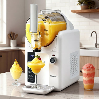 Devanti 5in1 Slushie Machine Ice Cream Maker 2L White SLS-CR02-2L-WH