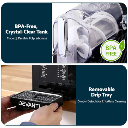 Devanti 1.8L Slushie Machine Maker Frozen Smoothies Milkshakes Black SLS-HXR-18L-BK
