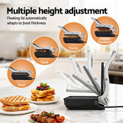 Devanti 3 in 1 Sandwich Maker Steak Press Grill 1000W SM-1SET-BK