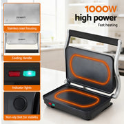Devanti 3 in 1 Sandwich Maker Steak Press Grill 1000W SM-1SET-BK