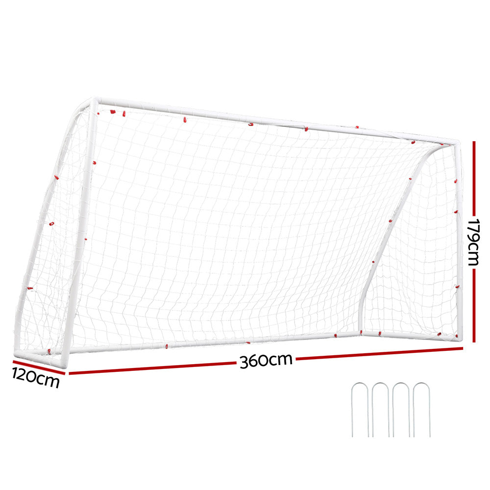 Everfit 12FT Soccer Football Goal Net UPVC Frame with PE Mesh Weatherproof Portable Goals for Backyard SN-B-12FT-WH