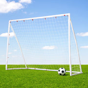 Everfit 8FT Soccer Football Goal Net UPVC Frame with PE Mesh Weatherproof Portable Goals for Backyard SN-B-8FT-WH