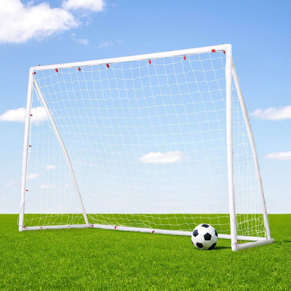Everfit 8FT Soccer Football Goal Net UPVC Frame with PE Mesh Weatherproof Portable Goals for Backyard SN-B-8FT-WH