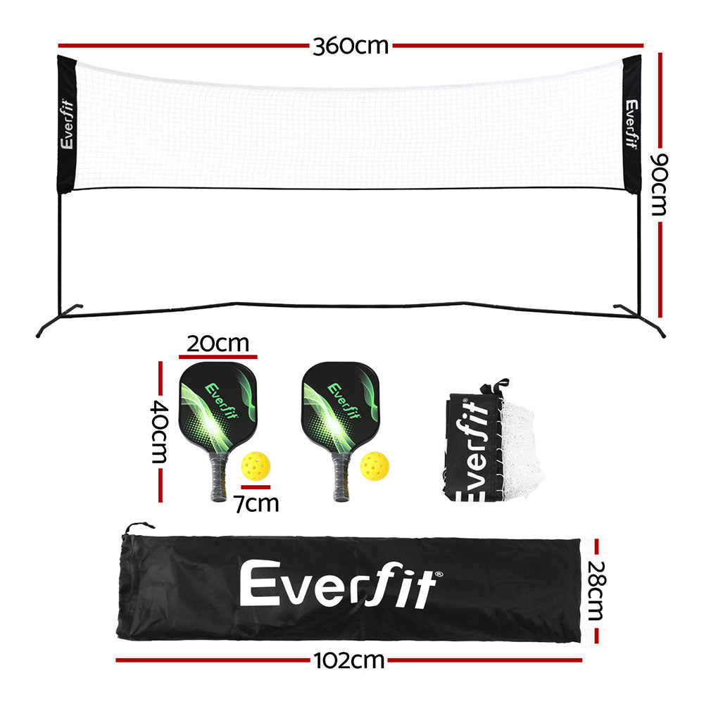 Everfit 3.6M Badminton Tennis Net Portable Volleyball Kit Adjustable Height SN-B-PB-BK