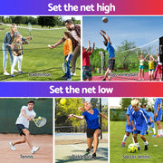 Everfit 3.6M Badminton Tennis Net Portable Volleyball Kit Adjustable Height SN-B-PB-BK