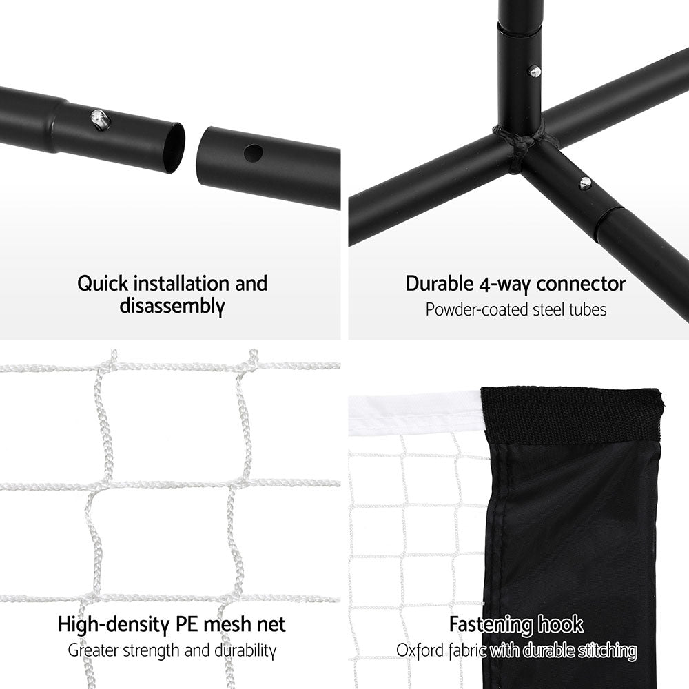 Everfit 3.6M Badminton Tennis Net Portable Volleyball Kit Adjustable Height SN-B-PB-BK