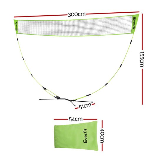 Everfit 3M Badminton Tennis Net Portable Volleyball Kit Yellow SN-B-PB-YE