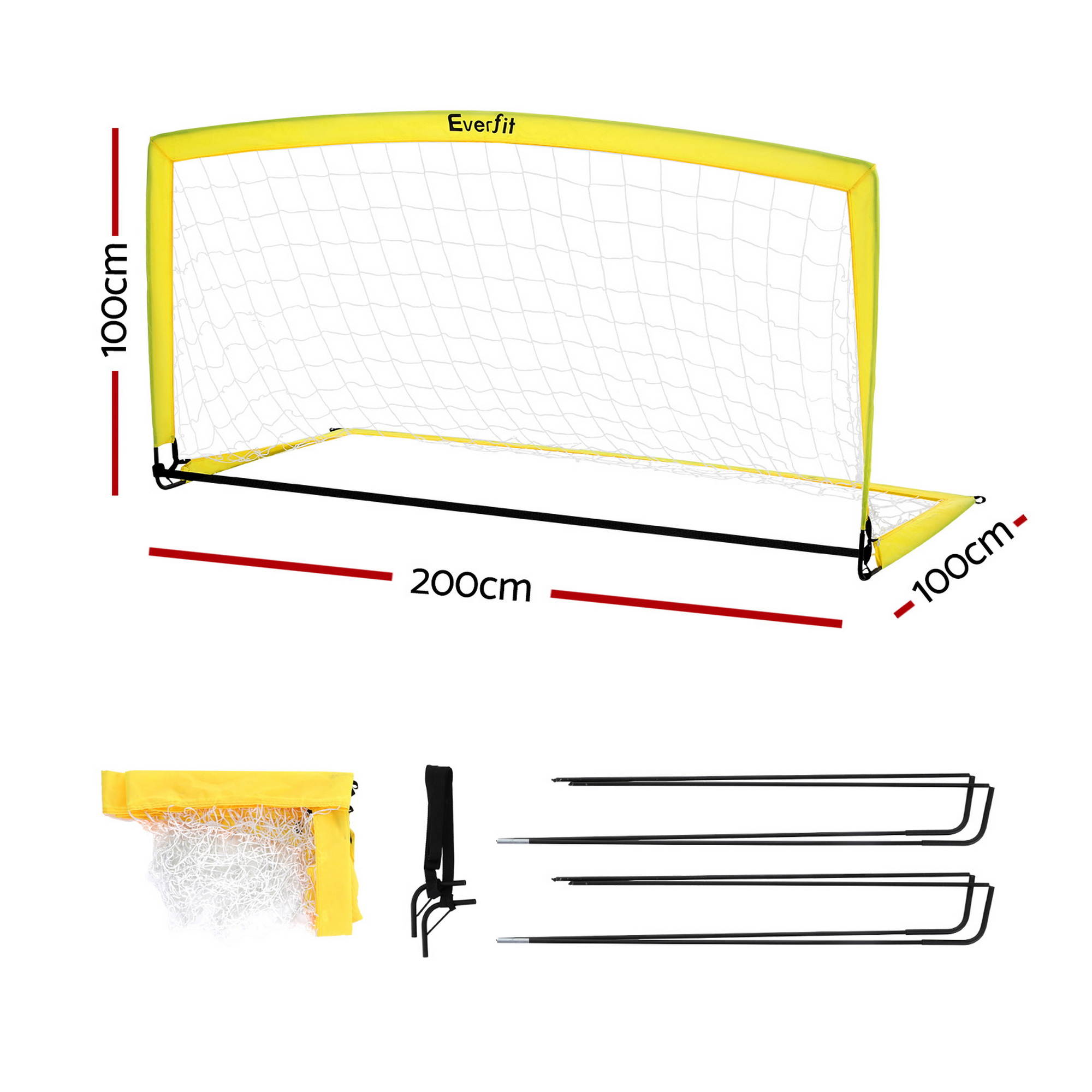 Everfit 2m Football Soccer Net Portable Goal Net Rebounder Sports Training SN-B-PUP-YE