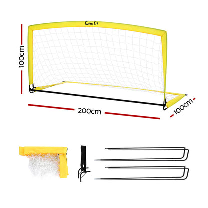 Everfit 2m Football Soccer Net Portable Goal Net Rebounder Sports Training SN-B-PUP-YE