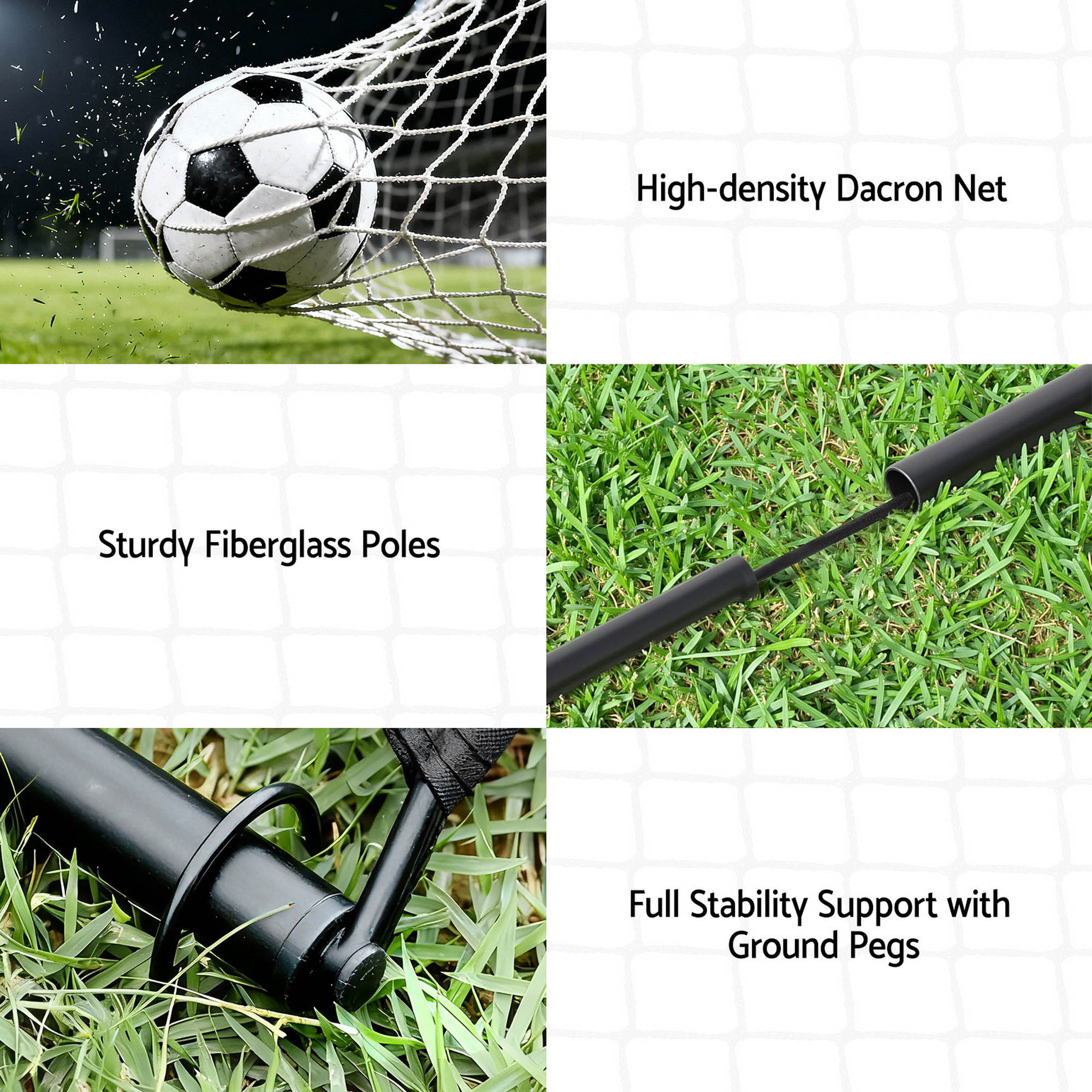 Everfit 2m Football Soccer Net Portable Goal Net Rebounder Sports Training SN-B-PUP-YE