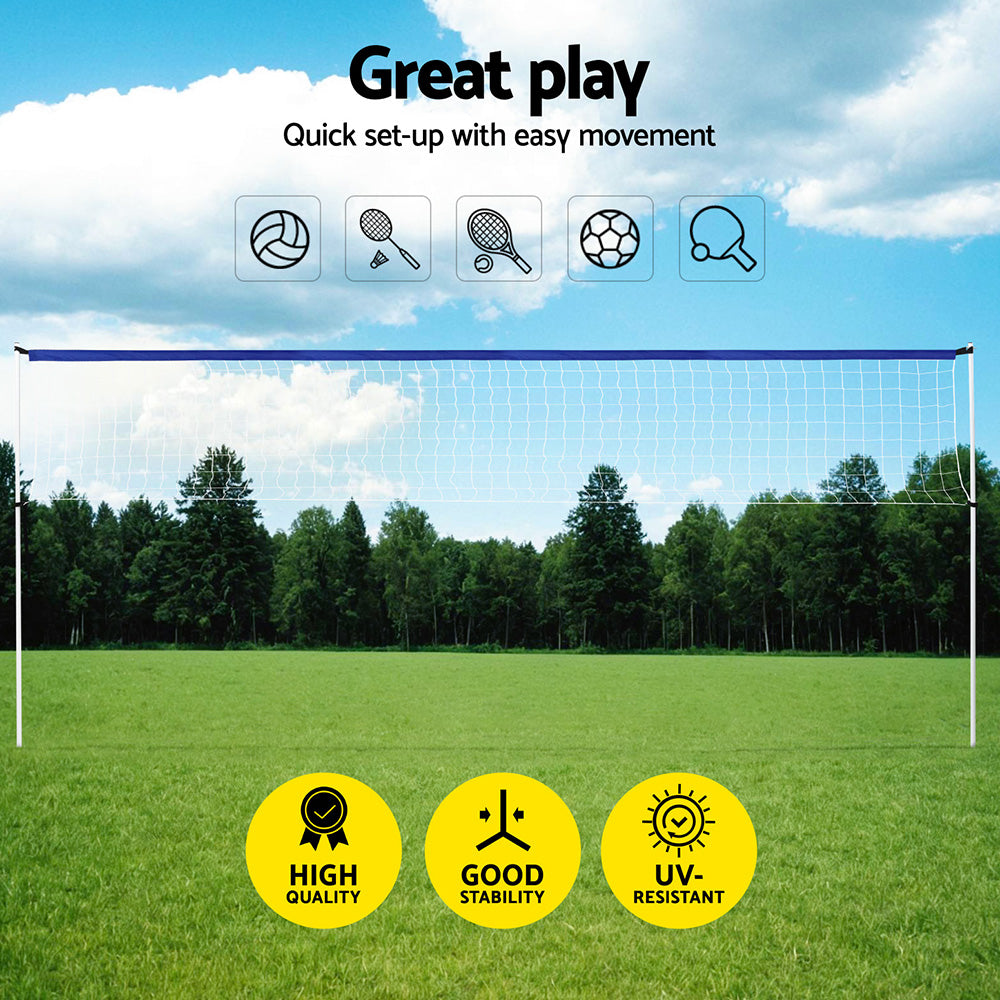 Everfit 6M Portable Volleyball Net Set Adjustable Height Multi-Sport Net with Ball and Bag SN-B-VLB-6M-BL