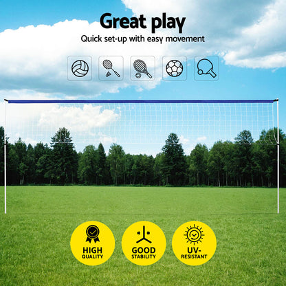 Everfit 6M Portable Volleyball Net Set Adjustable Height Multi-Sport Net with Ball and Bag SN-B-VLB-6M-BL