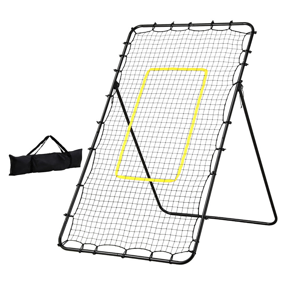 Everfit 7ft 2.1M Volleyball Net Football Baseball Goal Netting with Frame Angle Adjustable Rebounder SN-B-VLB-7FT-BK