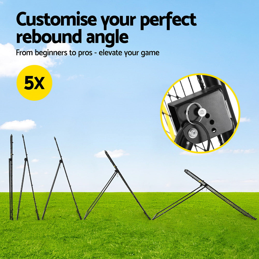 Everfit 7ft 2.1M Volleyball Net Football Baseball Goal Netting with Frame Angle Adjustable Rebounder SN-B-VLB-7FT-BK