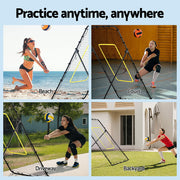 Everfit 7ft 2.1M Volleyball Net Football Baseball Goal Netting with Frame Angle Adjustable Rebounder SN-B-VLB-7FT-BK