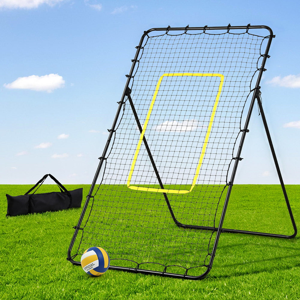 Everfit 7ft 2.1M Volleyball Net Football Baseball Goal Netting with Frame Angle Adjustable Rebounder SN-B-VLB-7FT-BK