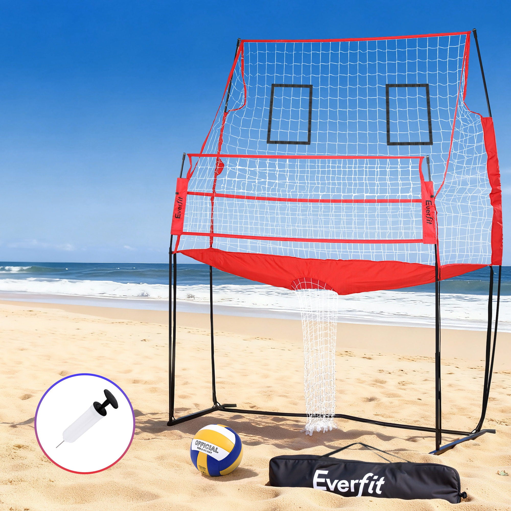 Everfit 8ft Volleyball Net Training Equipment Adjustable Height Portable with Ball and Bag SN-B-VLB-FS-RE