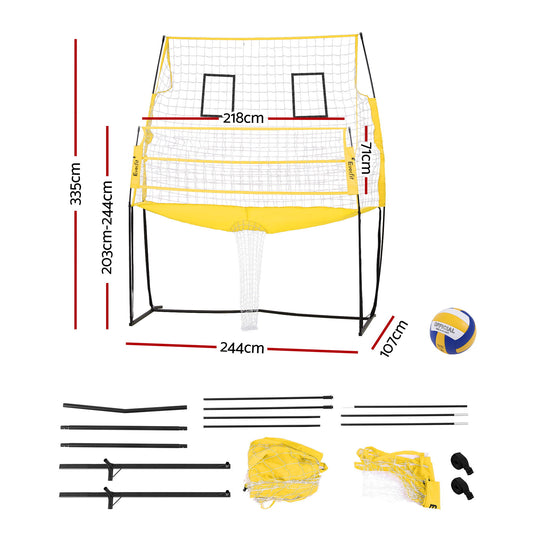 Everfit 8ft Volleyball Net Free-standing Adjustable Height Portable with Ball and Bag SN-B-VLB-FS-YE