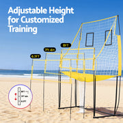 Everfit 8ft Volleyball Net Free-standing Adjustable Height Portable with Ball and Bag SN-B-VLB-FS-YE