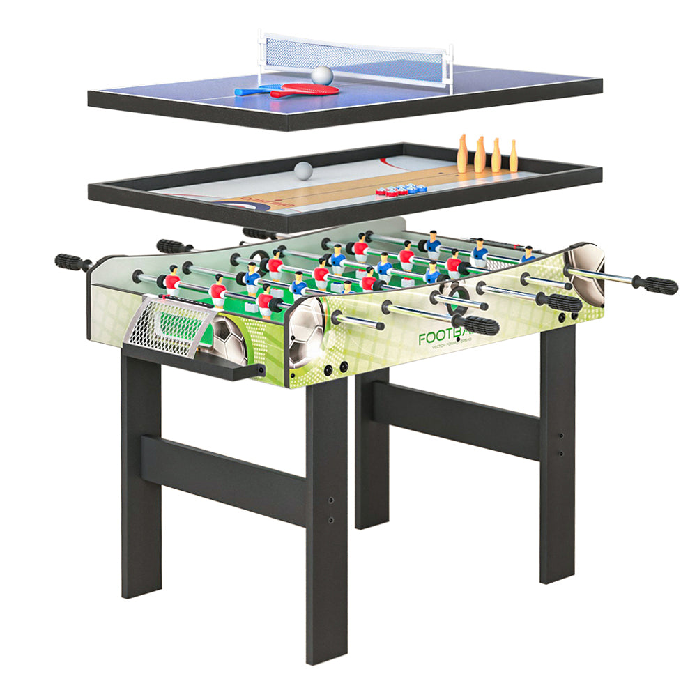 4-in-1 Games Table Soccer Foosball Table Tennis Bowling Shuffleboard Party Gift SOCCER-4T-107-4MIN