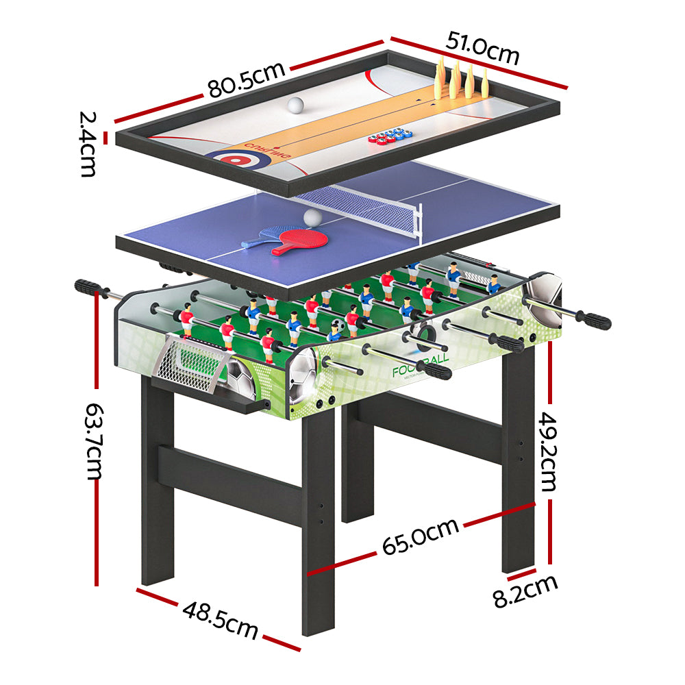 4-in-1 Games Table Soccer Foosball Table Tennis Bowling Shuffleboard Party Gift SOCCER-4T-107-4MIN