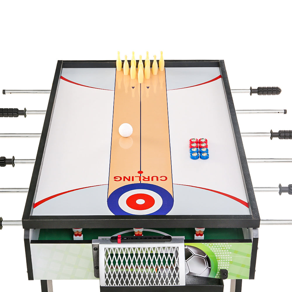 4-in-1 Games Table Soccer Foosball Table Tennis Bowling Shuffleboard Party Gift SOCCER-4T-107-4MIN
