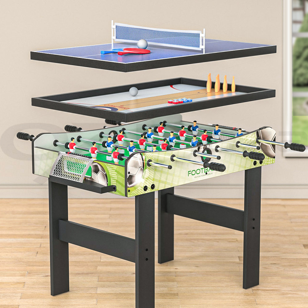 4-in-1 Games Table Soccer Foosball Table Tennis Bowling Shuffleboard Party Gift SOCCER-4T-107-4MIN