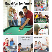10-in-1 Games Table Soccer Foosball Pool Table Tennis Air Hockey Chess Cards SOCCER-4T-121-10IN