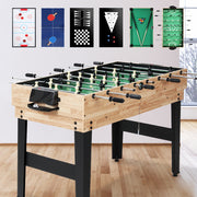 10-in-1 Games Table Soccer Foosball Pool Table Tennis Air Hockey Chess Cards SOCCER-4T-121-10IN
