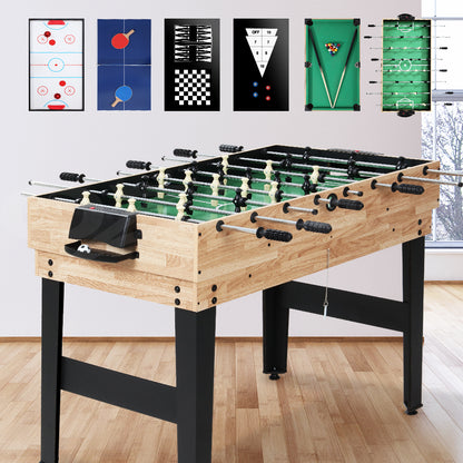 10-in-1 Games Table Soccer Foosball Pool Table Tennis Air Hockey Chess Cards SOCCER-4T-121-10IN