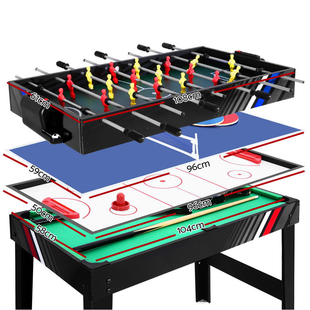 4-in-1 Games Table Soccer Foosball Pool Table Tennis Air Hockey Home Party Gift SOCCER-4T-121-4IN