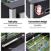 5FT Soccer Table Foosball Football Game Home Family Party Gift Playroom Black SOCCER-5F-140-AB